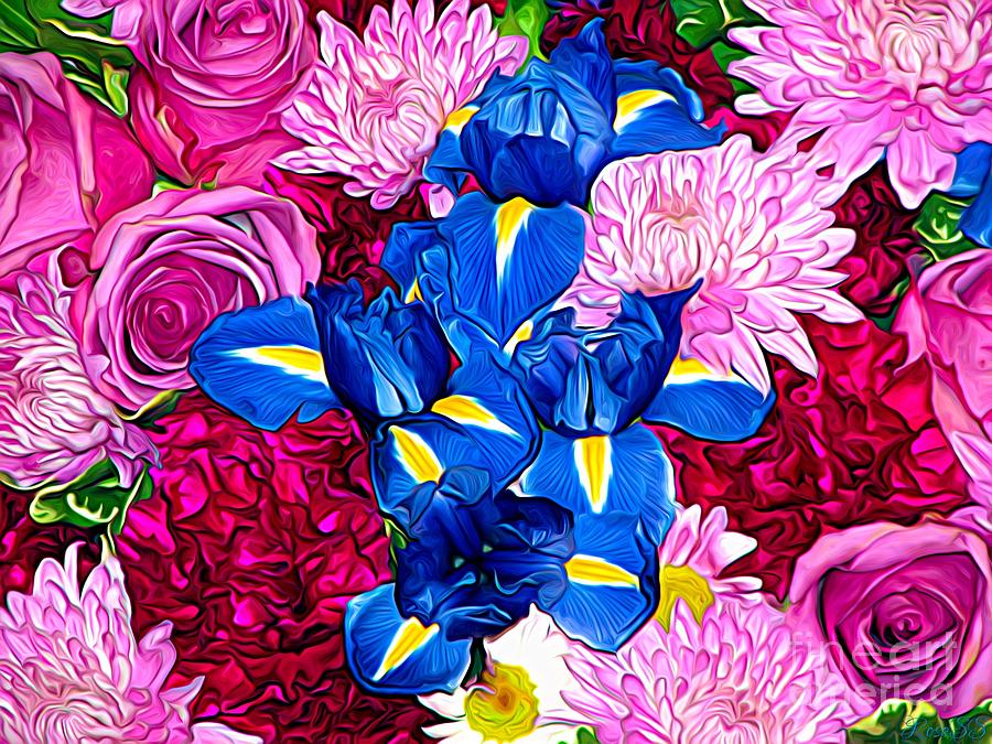 Bouquet of Flowers Expressionistic Effect Photograph by Rose Santuci-Sofranko