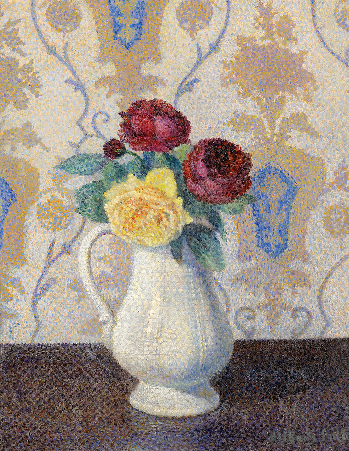 Bouquet of Flowers in a Vase Painting by Albert Dubois-Pillet