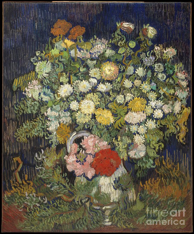 Bouquet of Flowers in a Vase Painting by Celestial Images