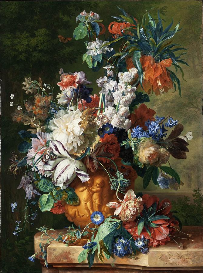Bouquet of Flowers in an Urn Painting by Celestial Images