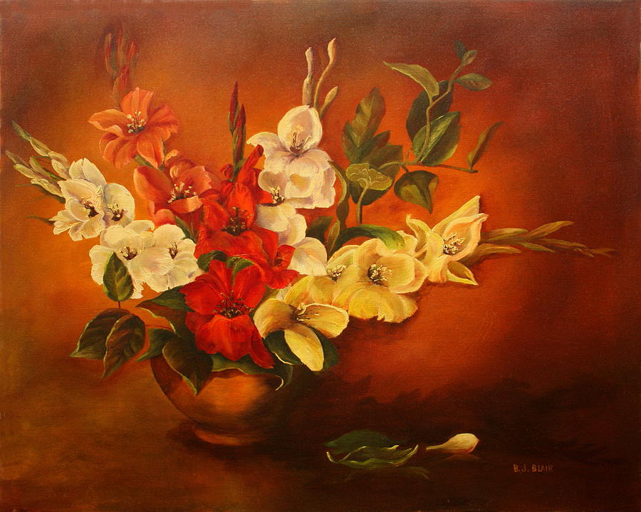 Bouquet of Glads Painting by B J Blair