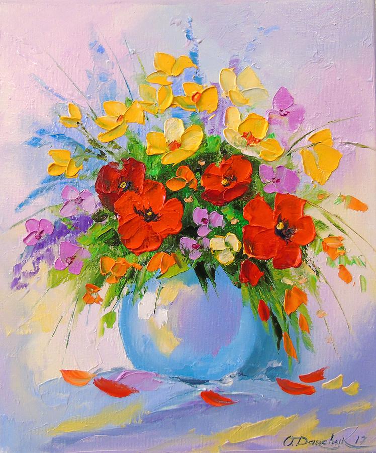 Bouquet of meadow flowers Painting by Olha Darchuk - Fine Art America