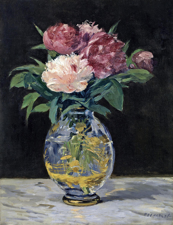 Bouquet of Peonies Painting by Edouard Manet