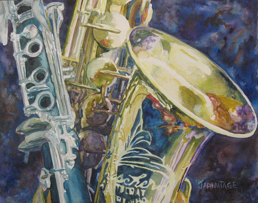 Saxophone Painting - Bouquet of Reeds by Jenny Armitage