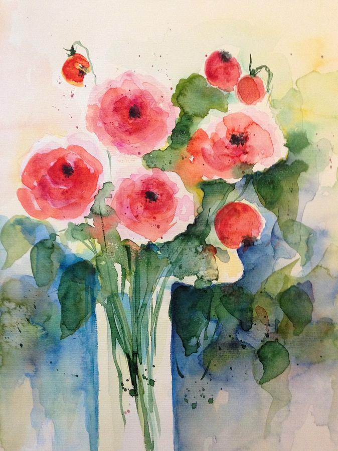 Bouquet of roses Painting by Britta Zehm
