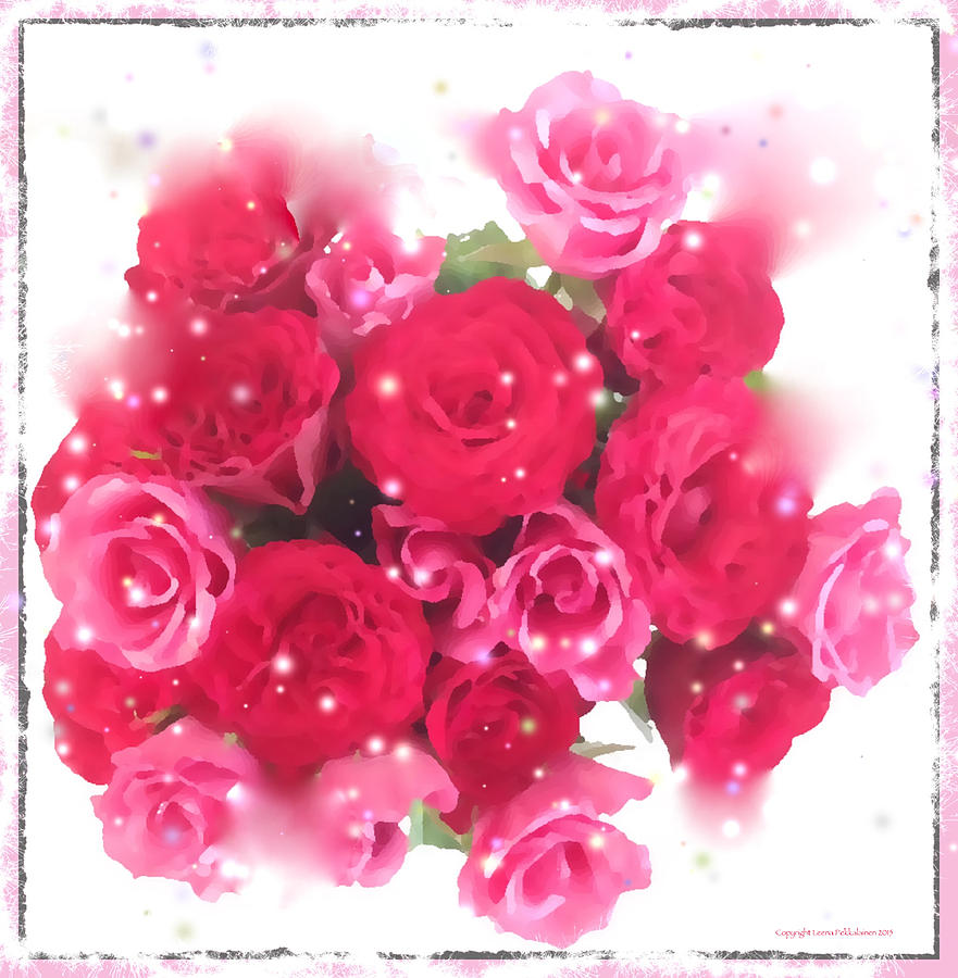 Rose Photograph - Bouquet of Roses by Leena Pekkalainen