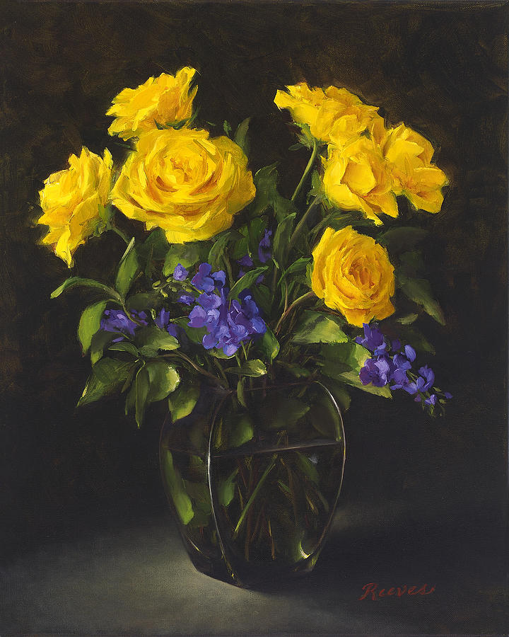 Vase Painting - Bouquet of Sunshine by Diane Reeves