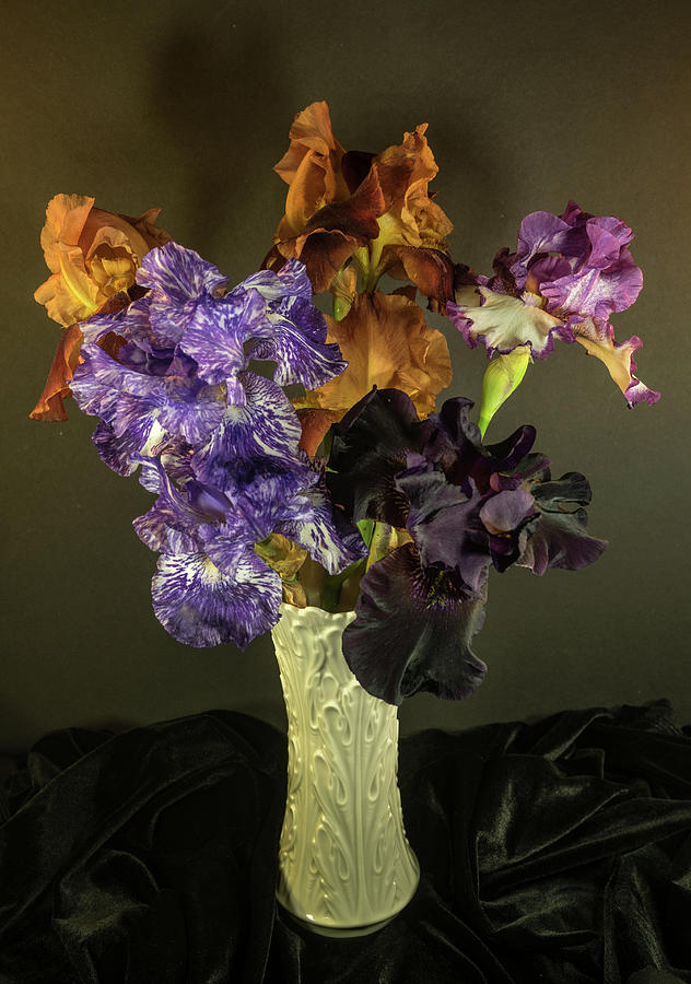 Bouquet of Various Colors of Iris Blossoms Photograph by Douglas Barnett