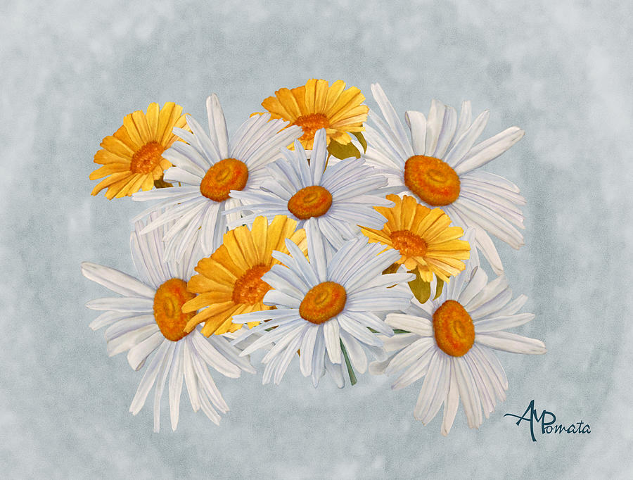 Daisy Mixed Media - Bouquet of Wild Flowers by Angeles M Pomata