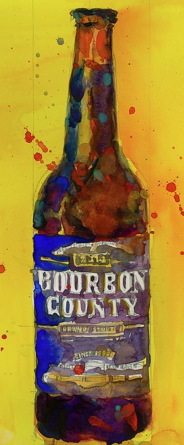 Beer Painting - Bourbon County Stout, Goose Island by Dorrie Rifkin