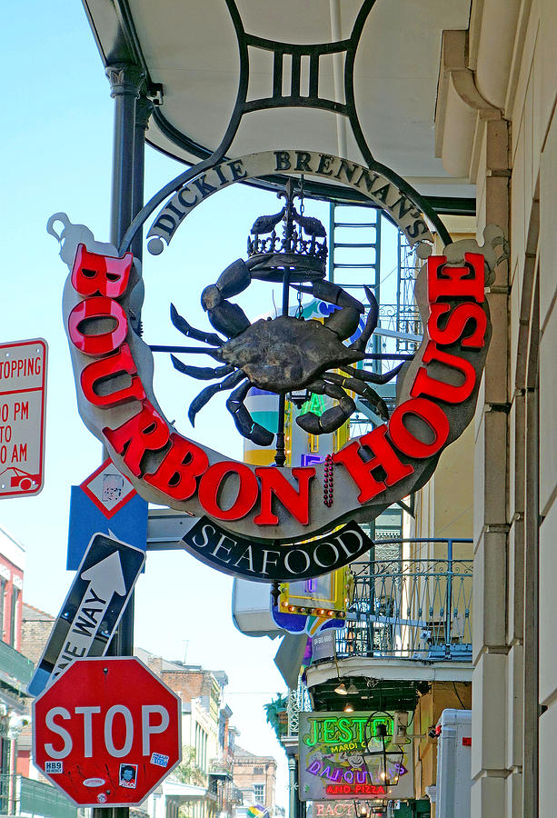 Bourbon House Signage Photograph by Robert Meyers-Lussier
