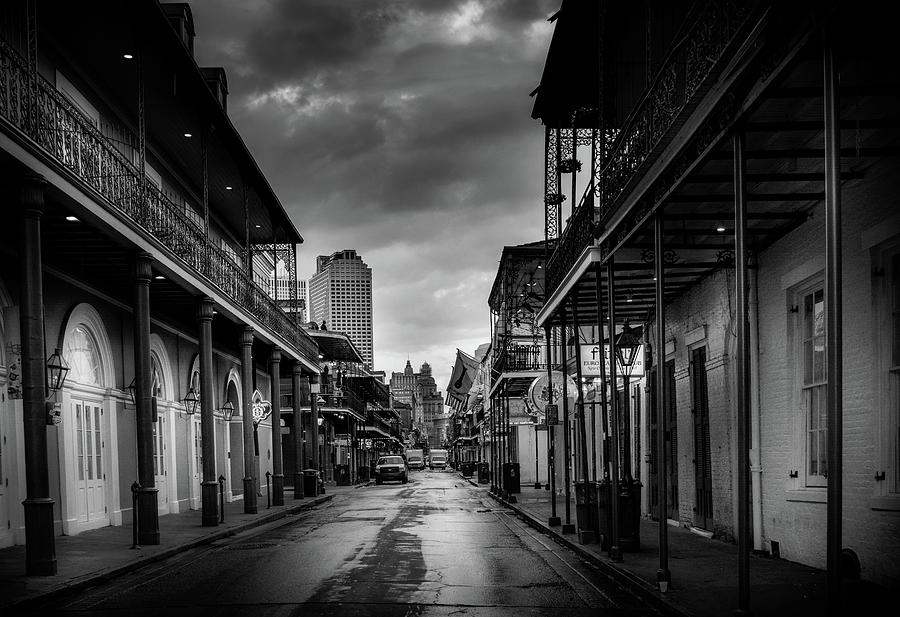Bourbon Rain In Black and White Photograph by Greg and Chrystal Mimbs