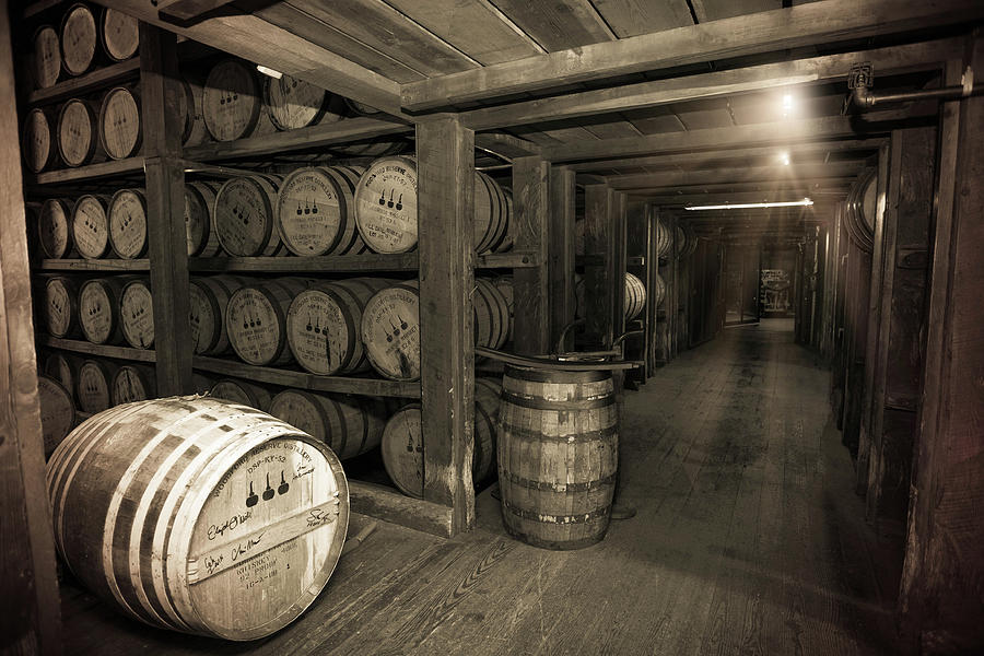 Bourbon Barrel Photograph - Bourbon Rickhouse by Karen Varnas