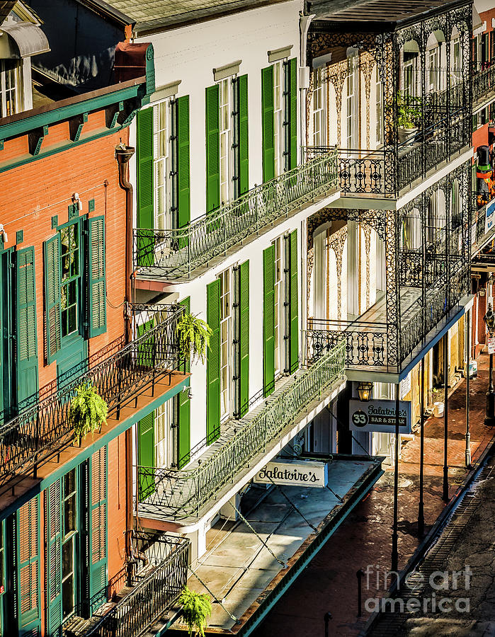 Bourbon Street Buildings Morning - New Orleans Photograph by Kathleen K Parker