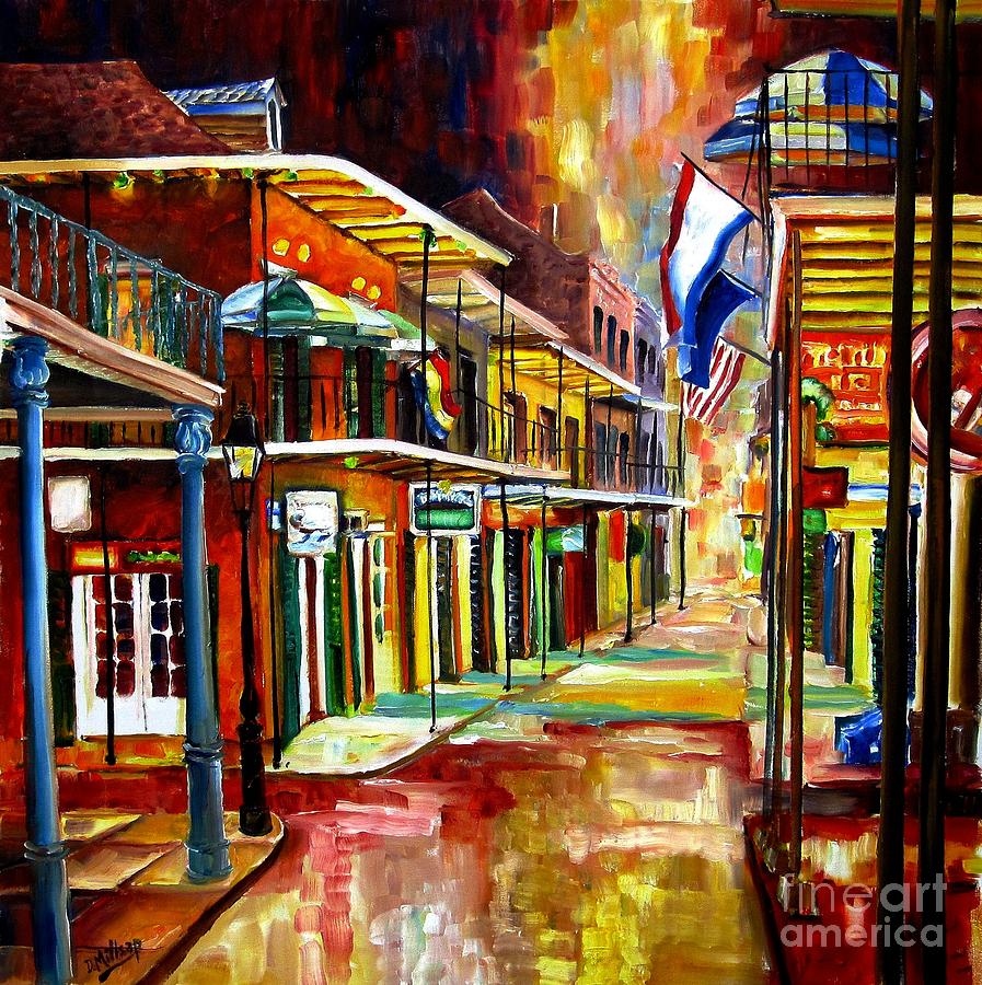 New Orleans Painting - Bourbon Street Lights by Diane Millsap
