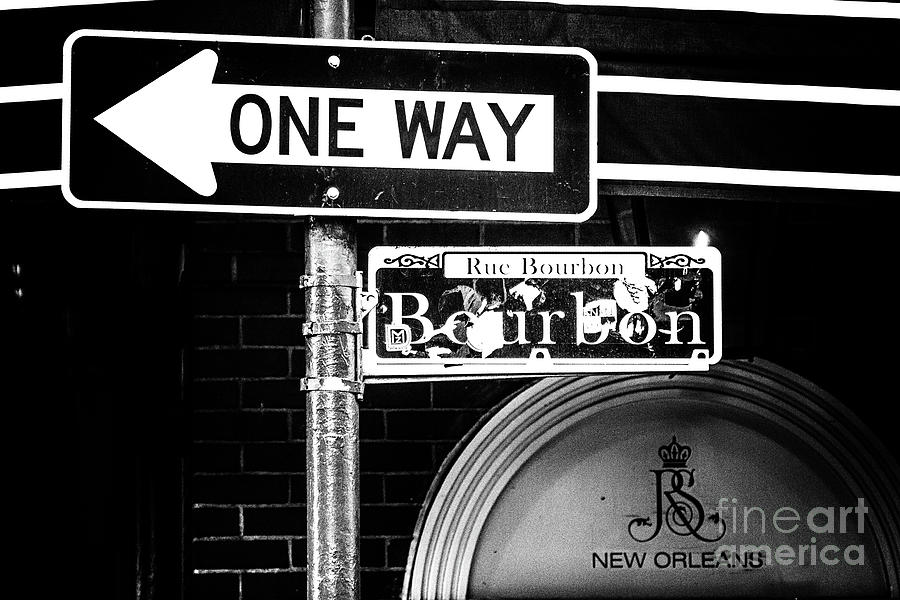 Bourbon Street - One Way Photograph by Jarrod Erbe