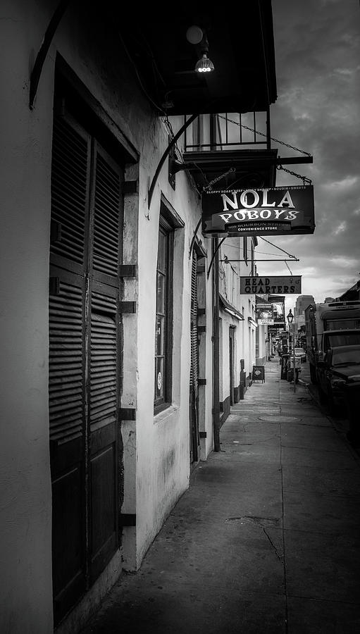 Bourbon Street Poboys In Black and White Photograph by Greg and Chrystal Mimbs