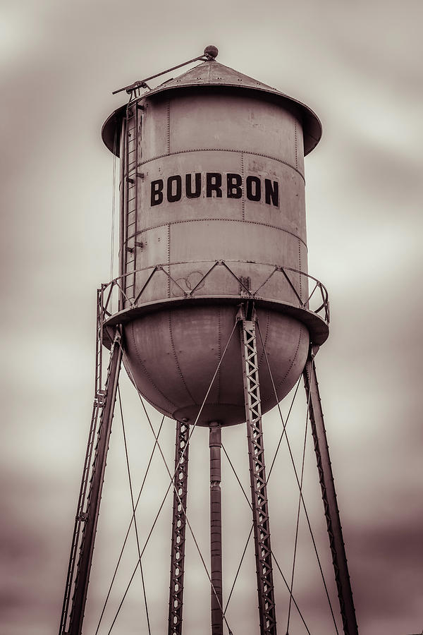 Bourbon Whiskey Photograph - Bourbon Vintage Tower in Sepia by Gregory Ballos