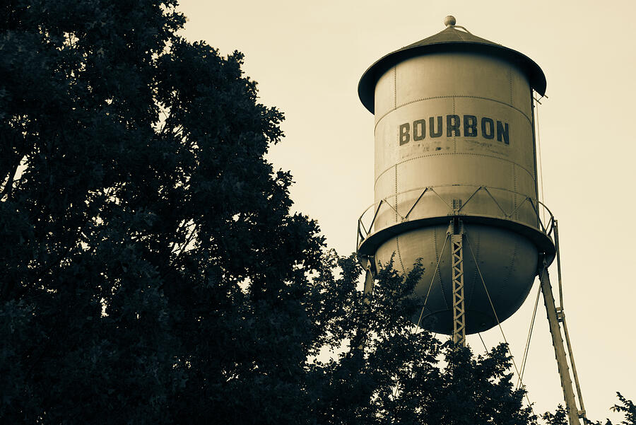 Vintage Photograph - Bourbon Water Tower Pub Art - Sepia Edition by Gregory Ballos
