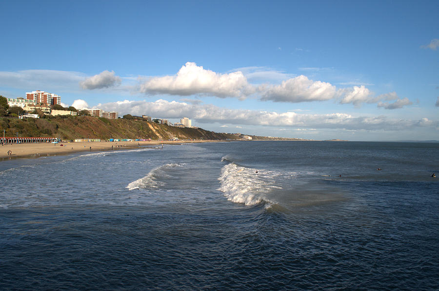 Bournemouth Beach and cliffs Photograph by Chris Day