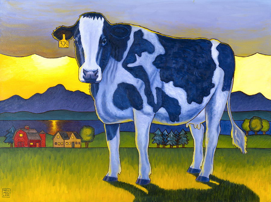 Bovine Whidbey Painting by Stacey Neumiller
