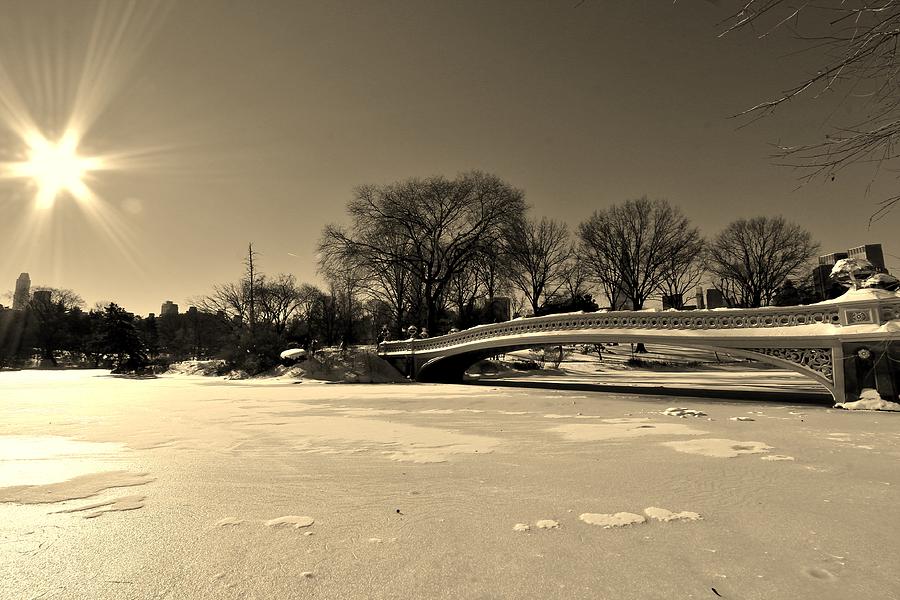 Bow Bridge Blizzard Photograph by Catie Canetti