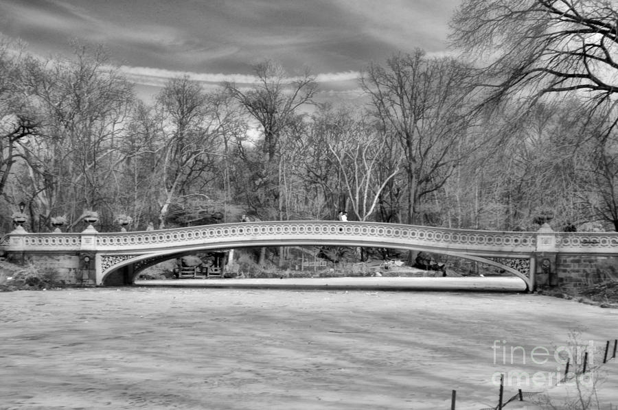 Bow Bridge in black and white 1 Photograph by Paul Ward