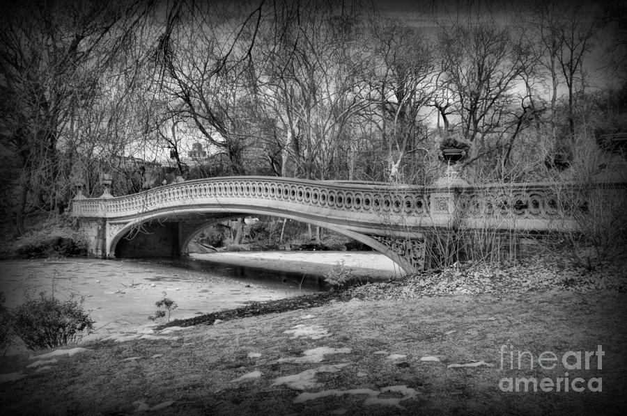 Bow Bridge in black and white 2 Photograph by Paul Ward