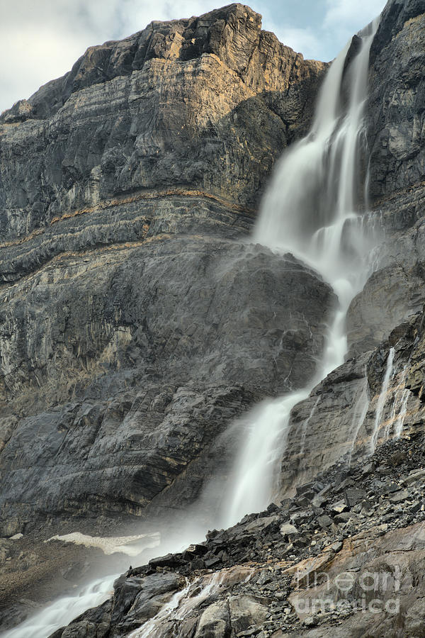 Bow Glacier Falls Rugged Cliff Photograph by Adam Jewell