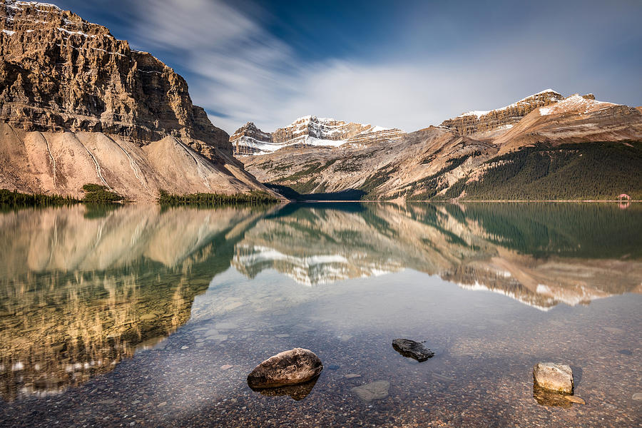 Bow Lake glorious reflection Photograph by Pierre Leclerc Photography