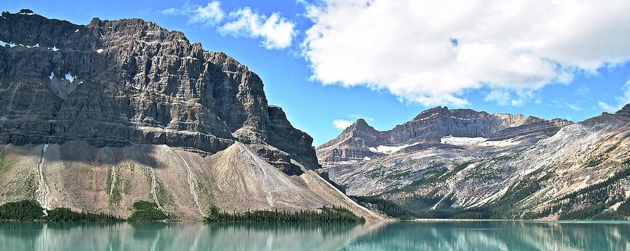 Bow Lake Mountain Pano  Photograph by Frozen in Time Fine Art Photography