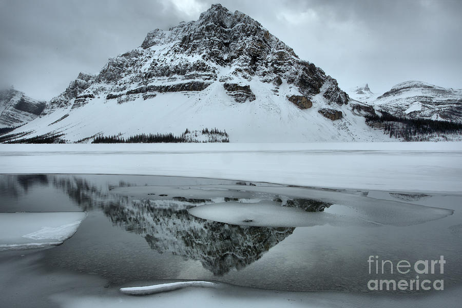 Bow Lake Winter Serenity Photograph by Adam Jewell