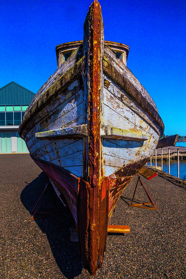 Bow Of Old Worn Boat Photograph by Garry Gay