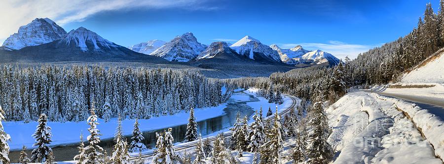 Bow River Parkway Blue Skies Photograph by Adam Jewell