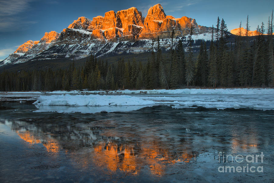 Bow Valley Red Sunset Peaks Photograph by Adam Jewell