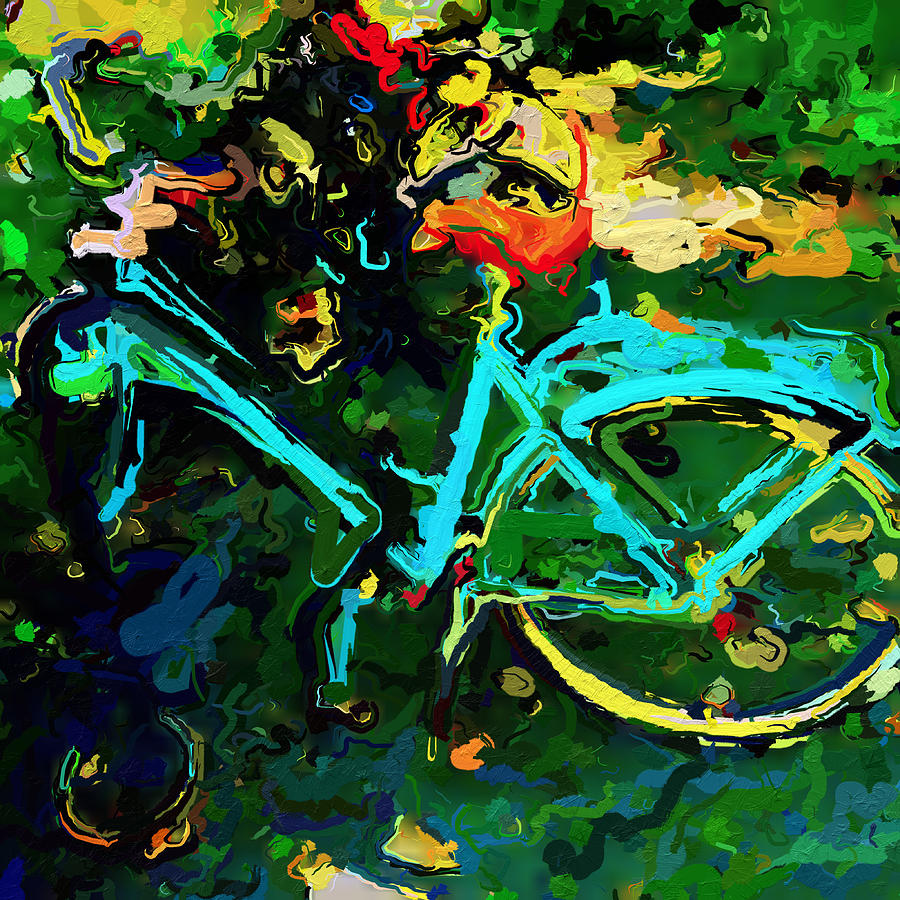 Abstract Photograph - Bowdoin Aqua Bike by Modern Art
