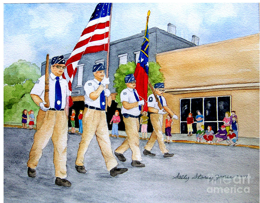 Bowdon Ga. Founders Day Parade Painting by Sally Storey Jones Fine
