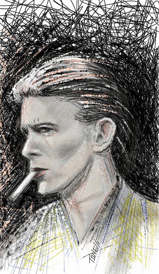 David Bowie Pop Chameleon Mixed Media by Mark Tonelli