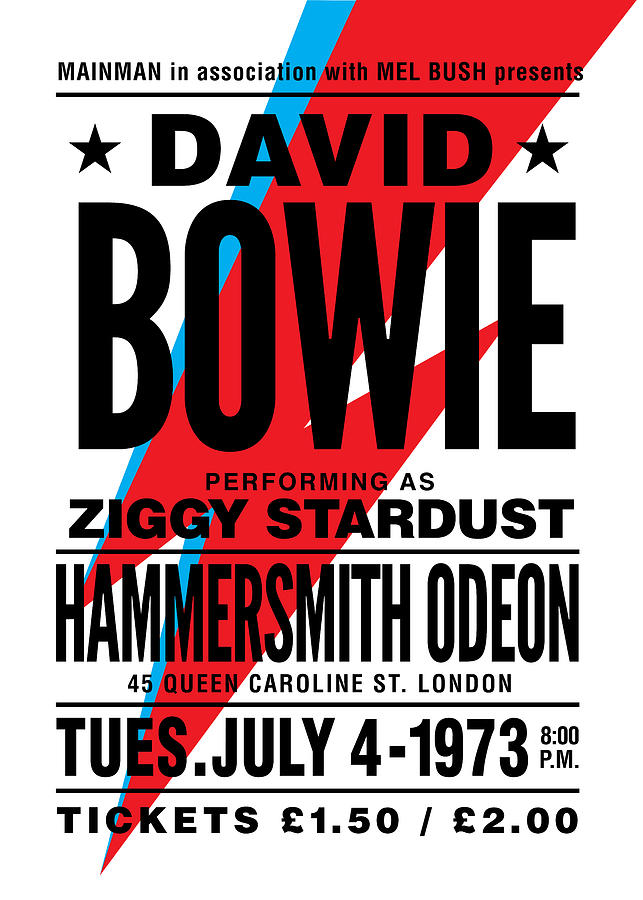 Typography Digital Art - Bowie Poster by Gary Grayson