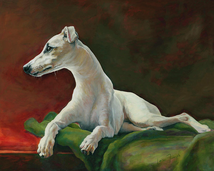 Dog Painting - Bowie Whippet by Leisa Temple