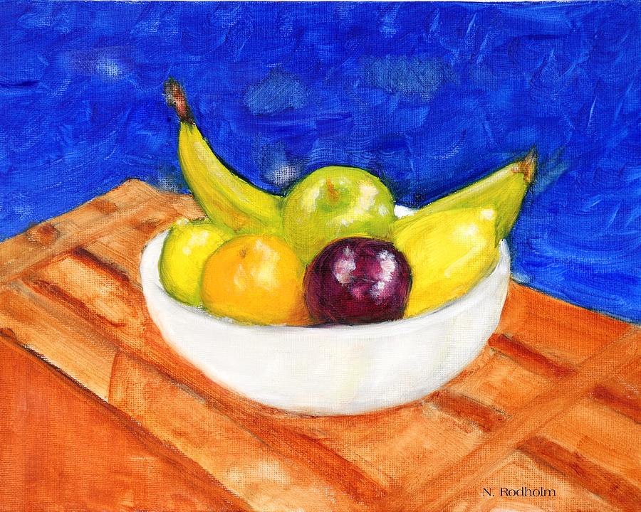 Apple Painting - Bowl-O-Fruit by Nathan Rodholm