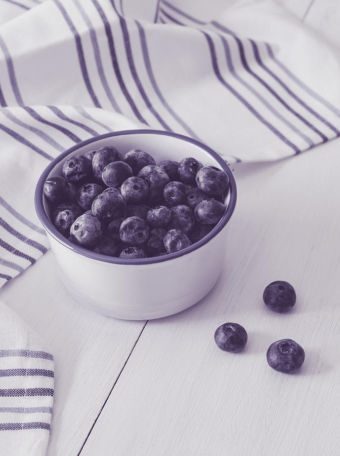 Blueberry Photograph - Bowl of Blueberries by Kim Hojnacki