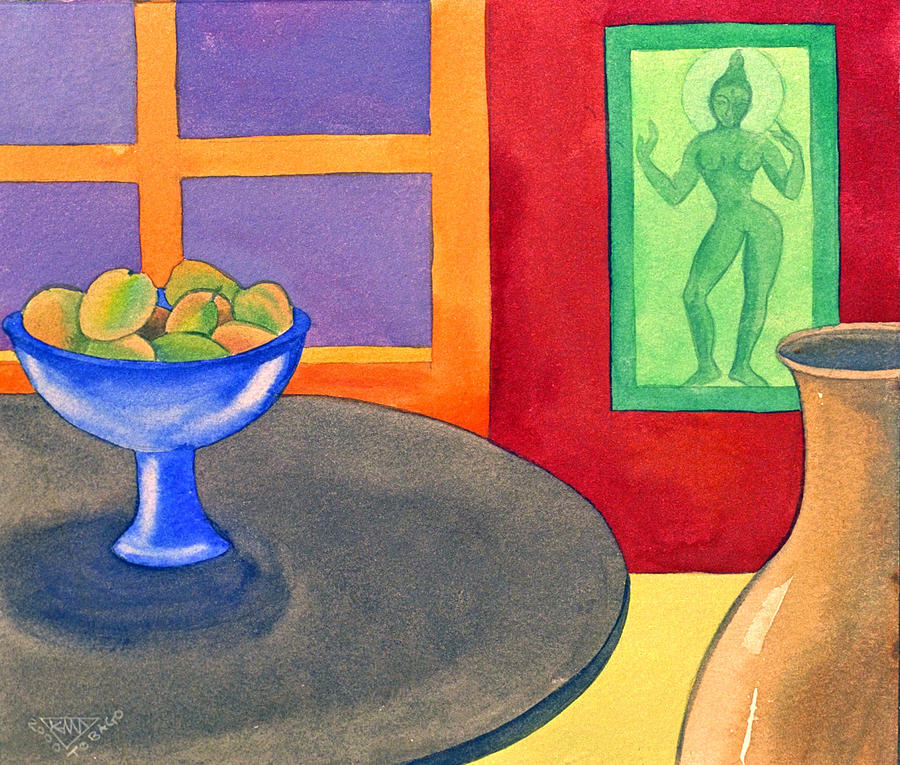 Bowl of Mangoes Painting by Jennifer Baird Bowl of Mangoes Painting by Jennifer Baird