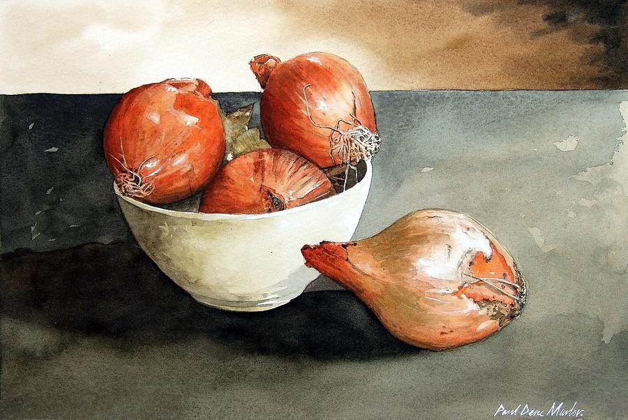 Bowl of Onions Painting by Paul Dene Marlor