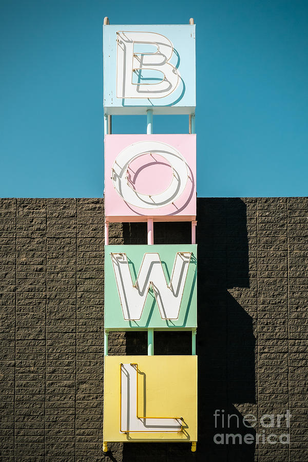 Bowling Alley Sign Photograph by Bryan Mullennix