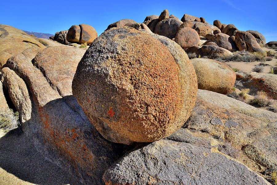 Bowling Ball Boulder in Alabama Hills Photograph by Ray Mathis