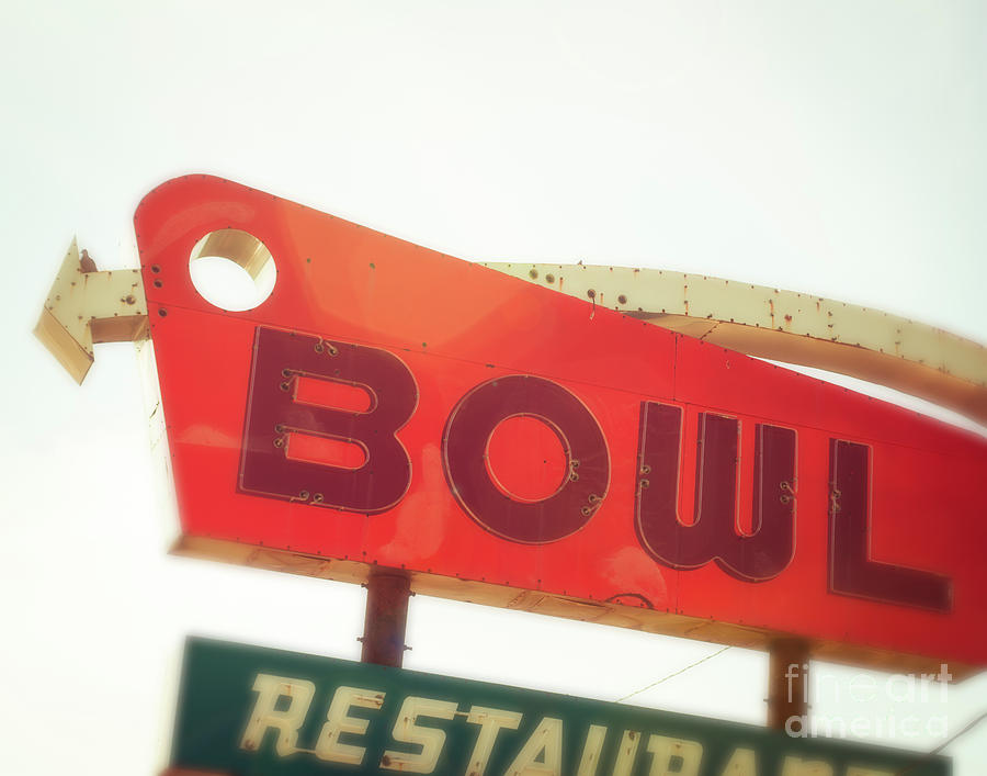 Typography Photograph - Bowling Here by Sonja Quintero