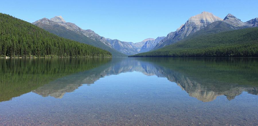 Mountain Photograph - Bowman Lake - Glacier National Park by Linda Richardson
