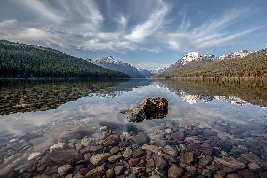 Bowman Lake Rocks by Aaron Aldrich Bowman Lake Rocks by Aaron Aldrich