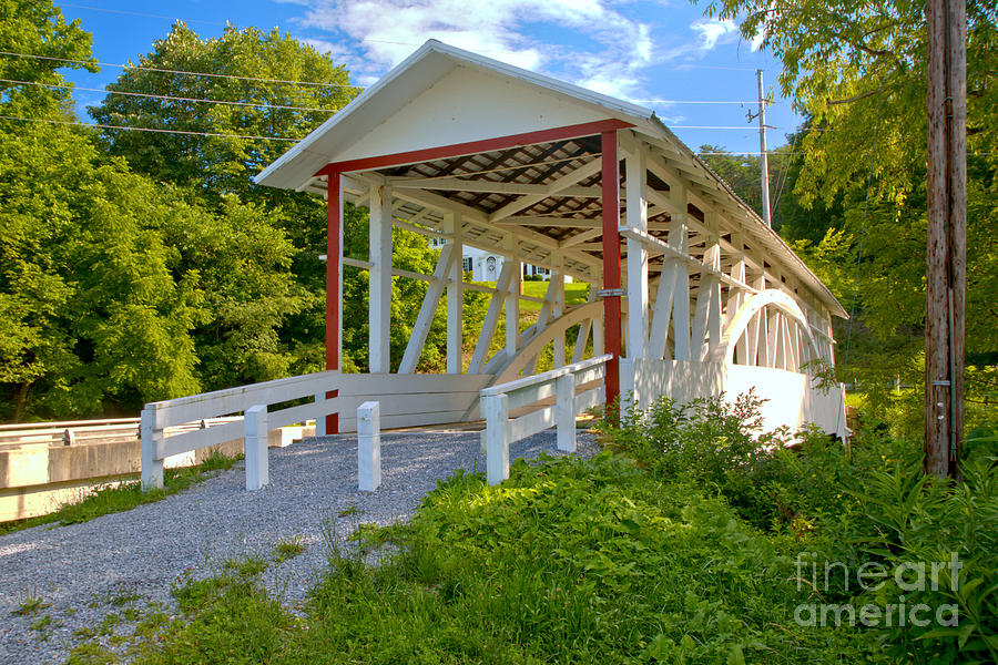 Bowsers Covered Bridge Photograph by Adam Jewell